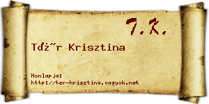 Tér Krisztina névjegykártya